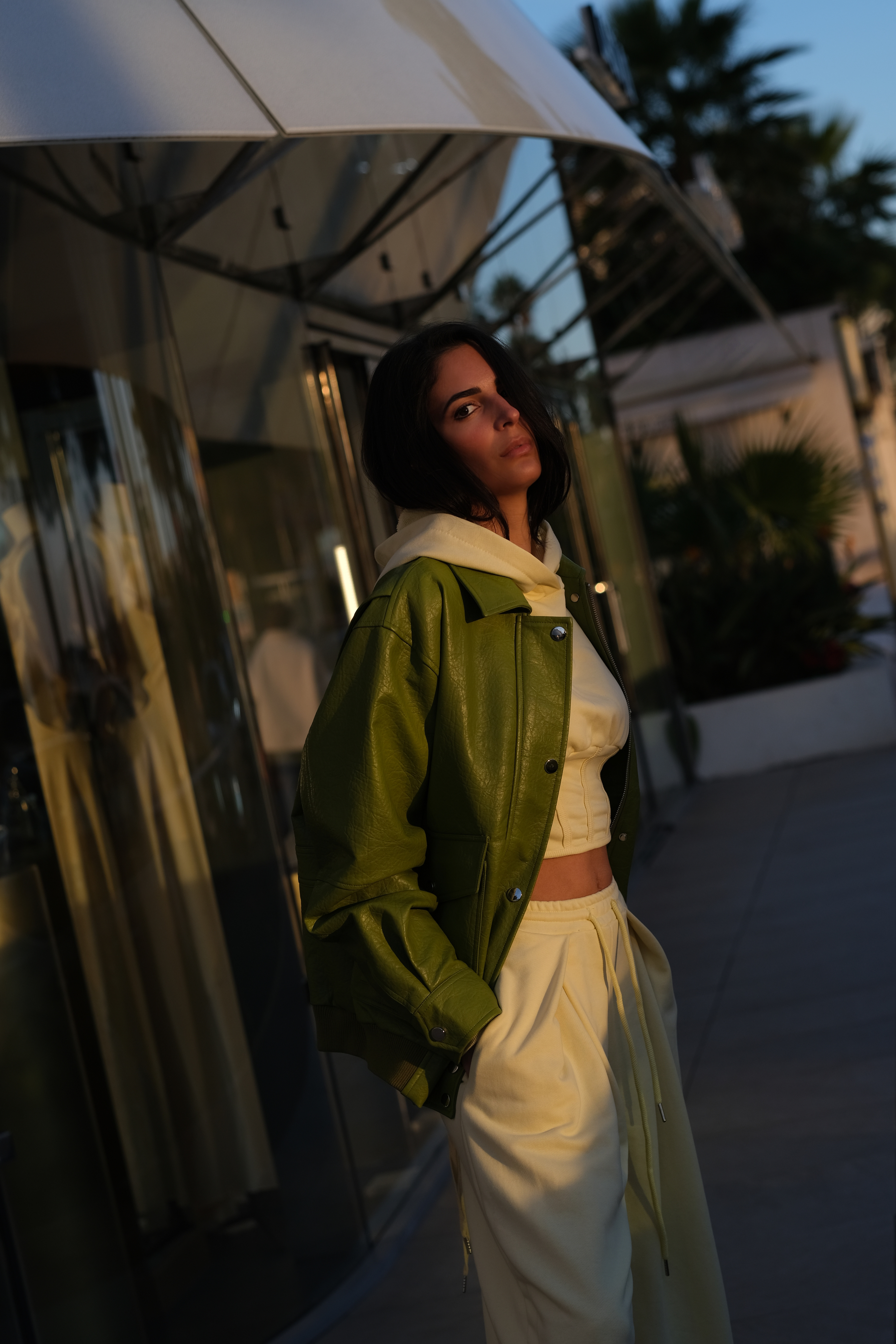 Bonbon - Veste en cuir vegan zippe avec poche