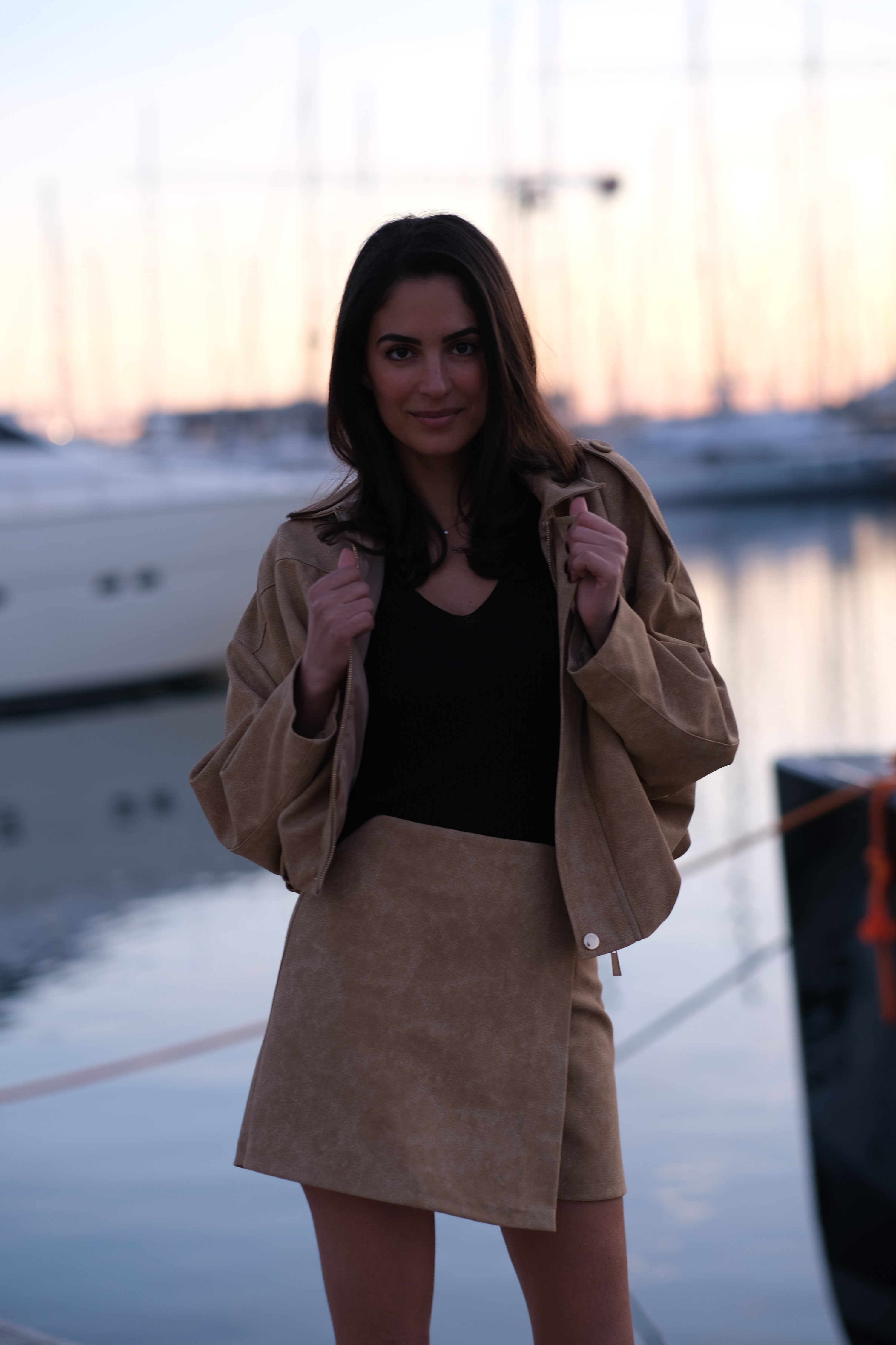 Dénudée - Top col V maille côtelée