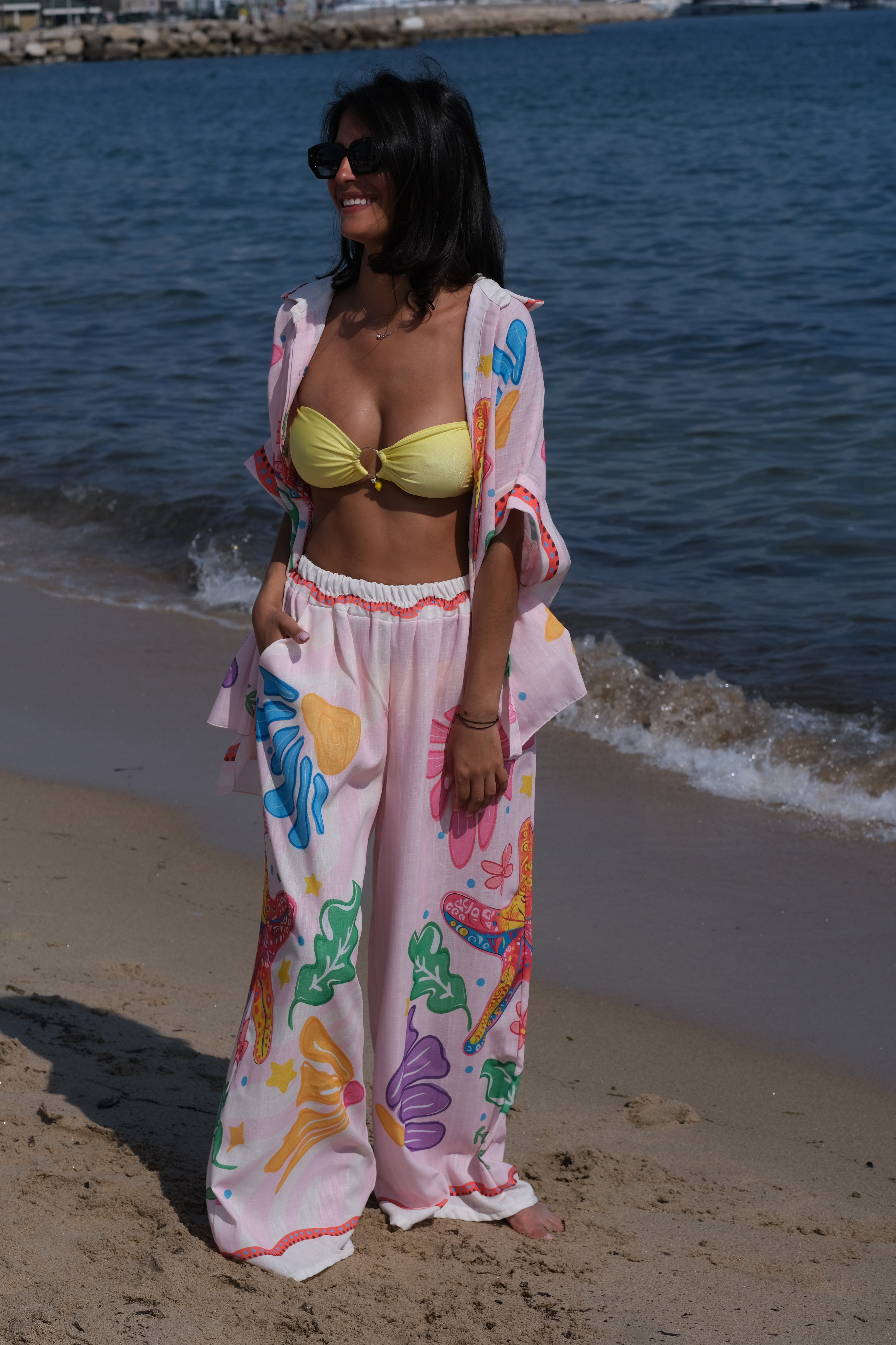 L'amour a la plage ROSE - Ensemble pantalon / chemise