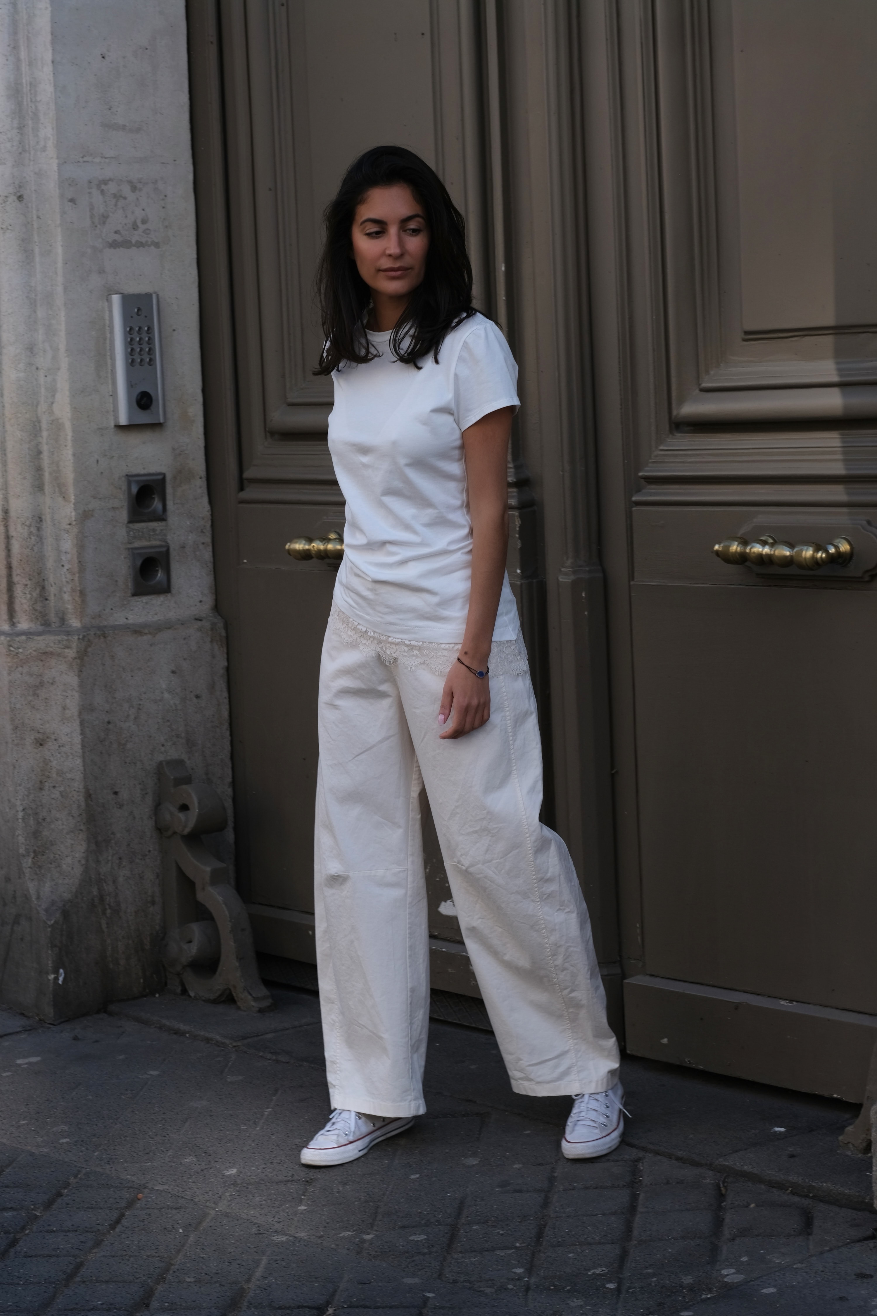 EASY - Pantalon en coton beige