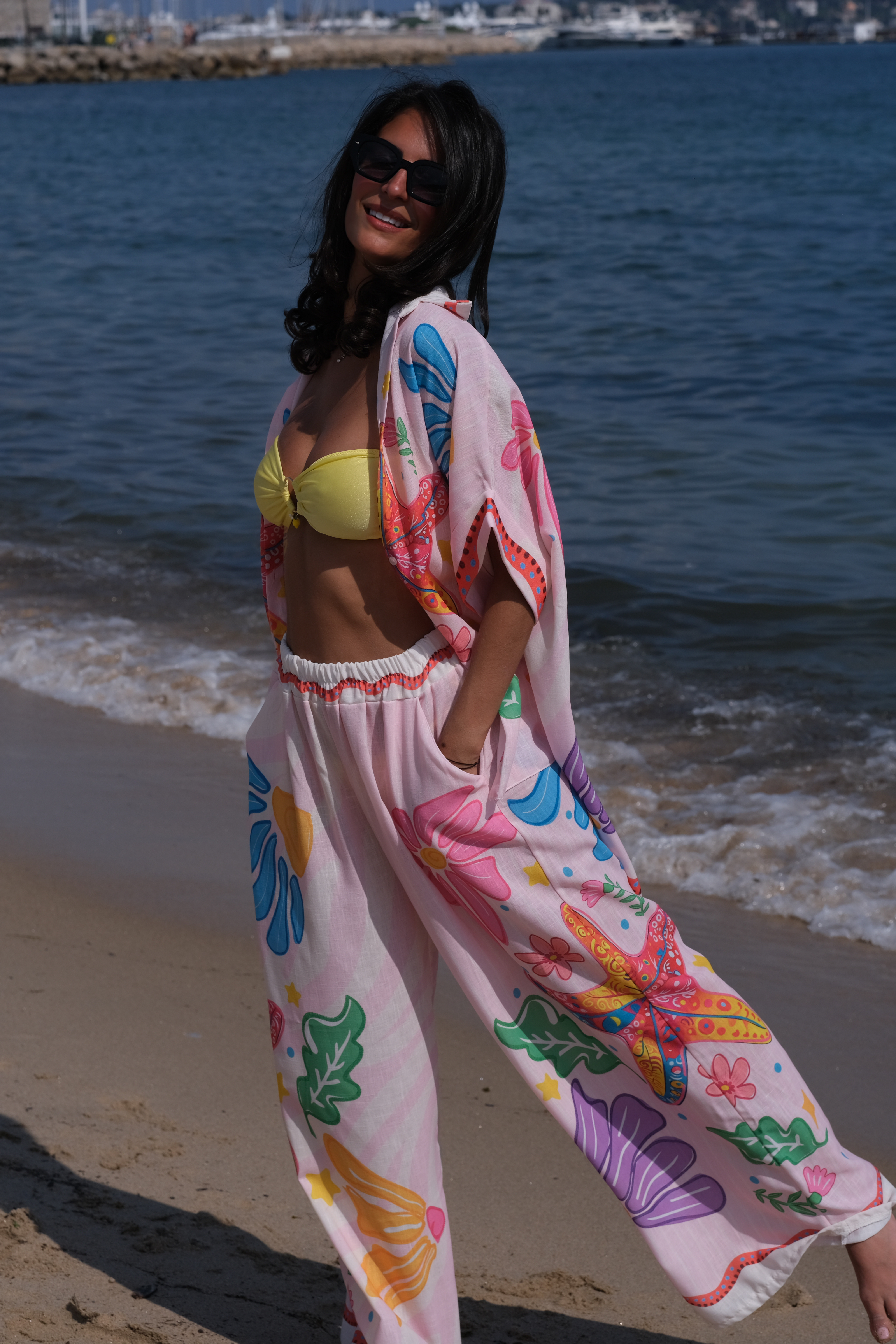 L'amour a la plage ROSE - Ensemble pantalon / chemise