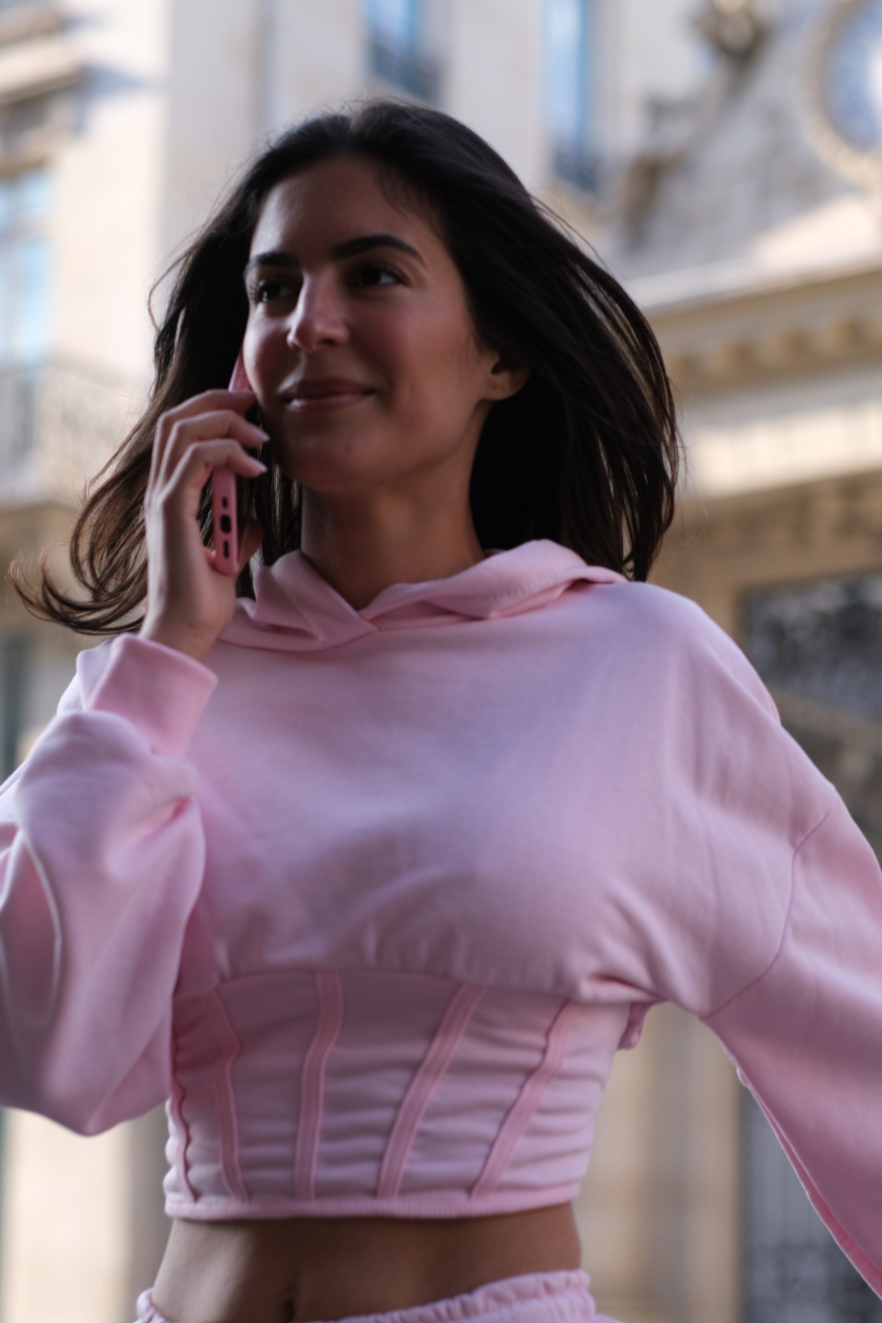 BRUNCH - SWEAT capuche ROSE