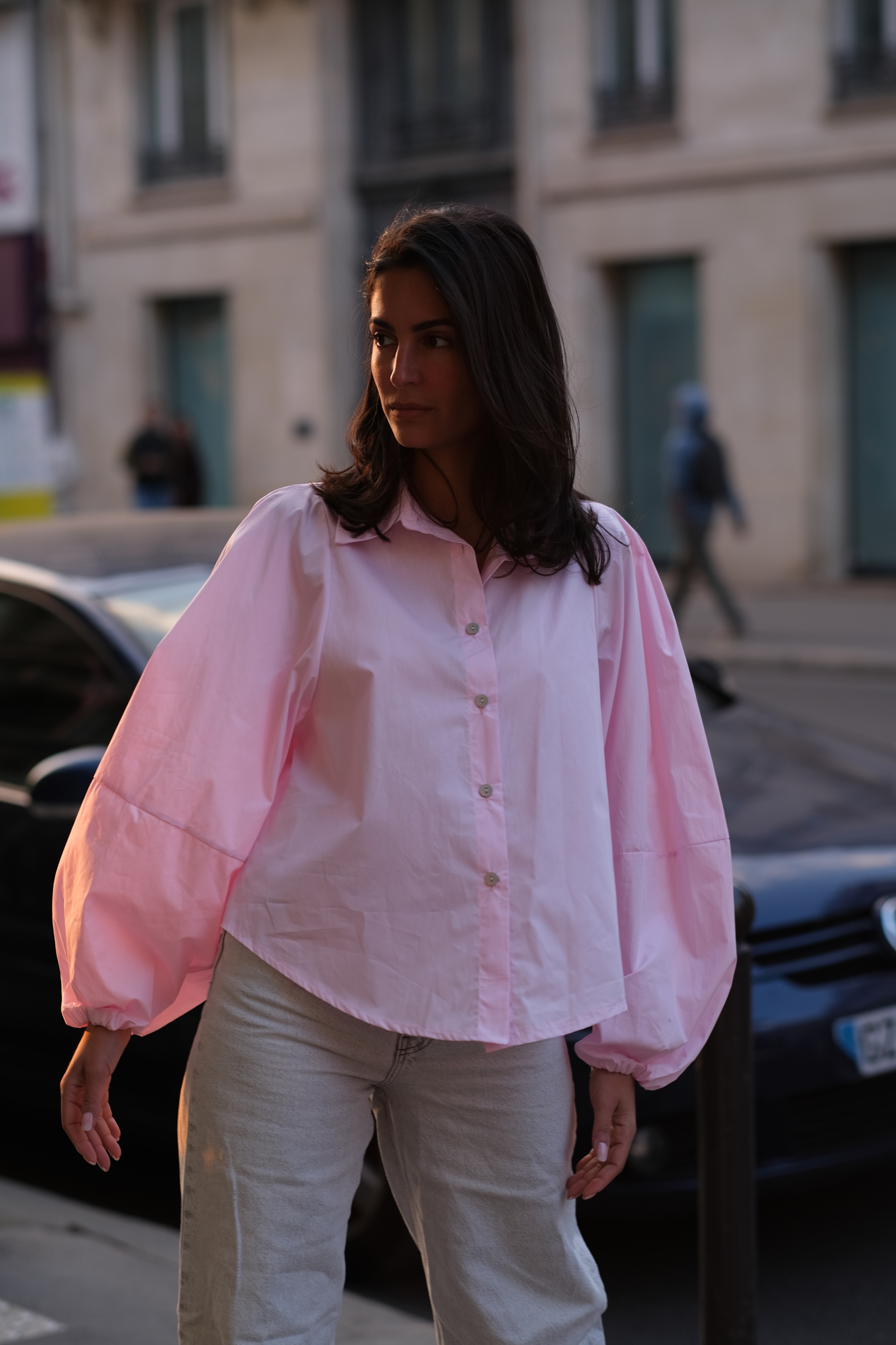 La Désinvolte - chemise rose manche ballon