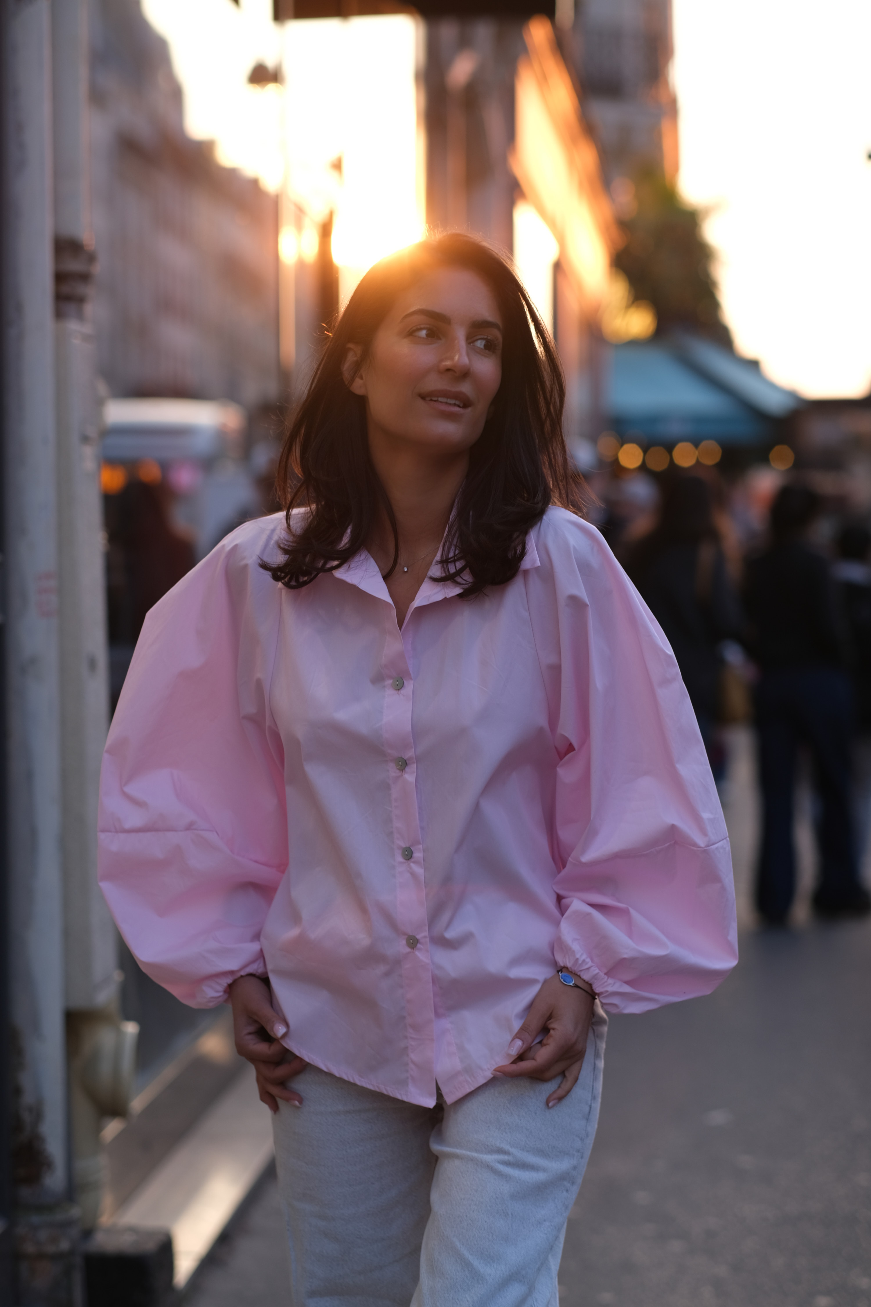 La Désinvolte - chemise rose manche ballon