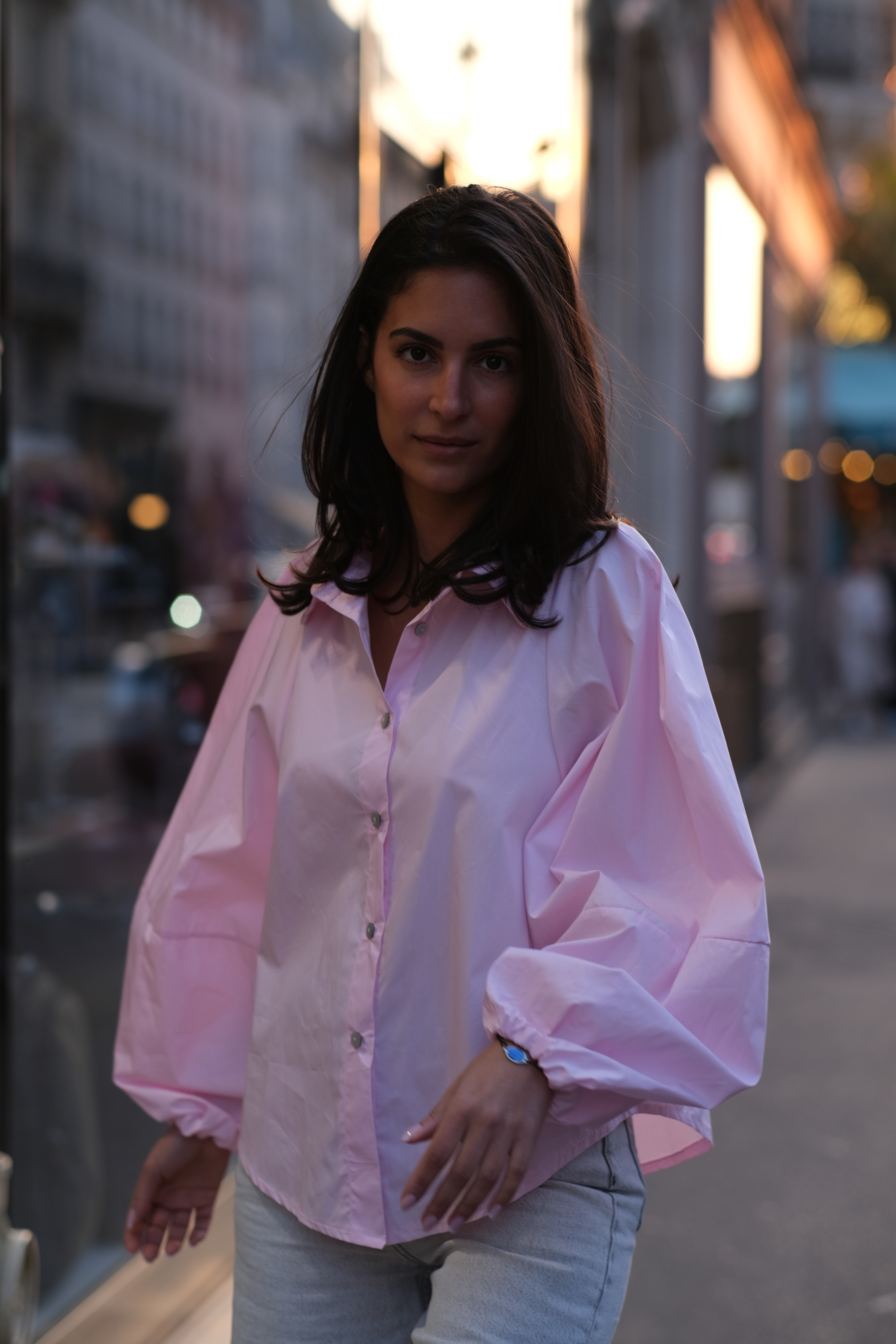 La Désinvolte - chemise rose manche ballon