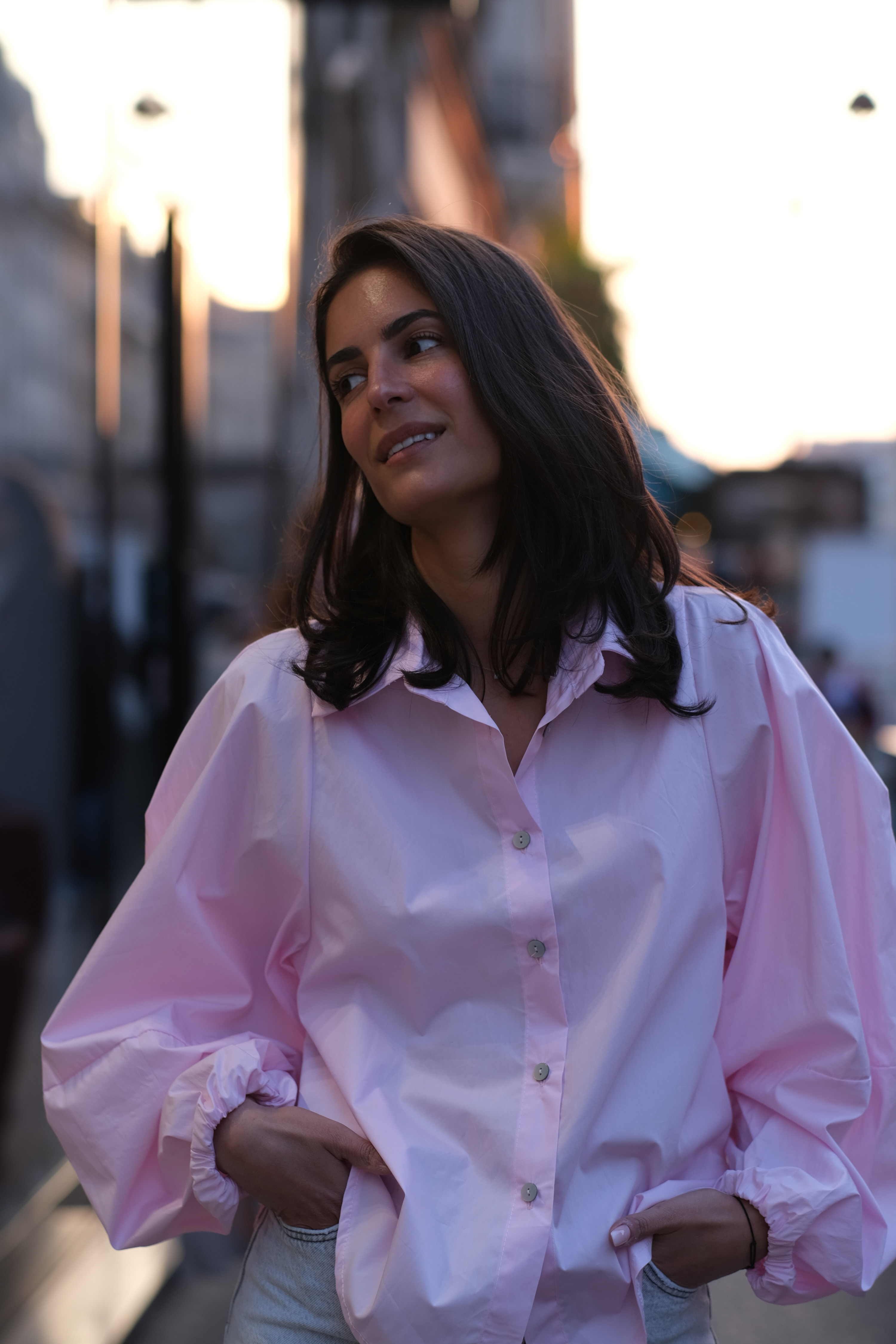 La Désinvolte - chemise rose manche ballon