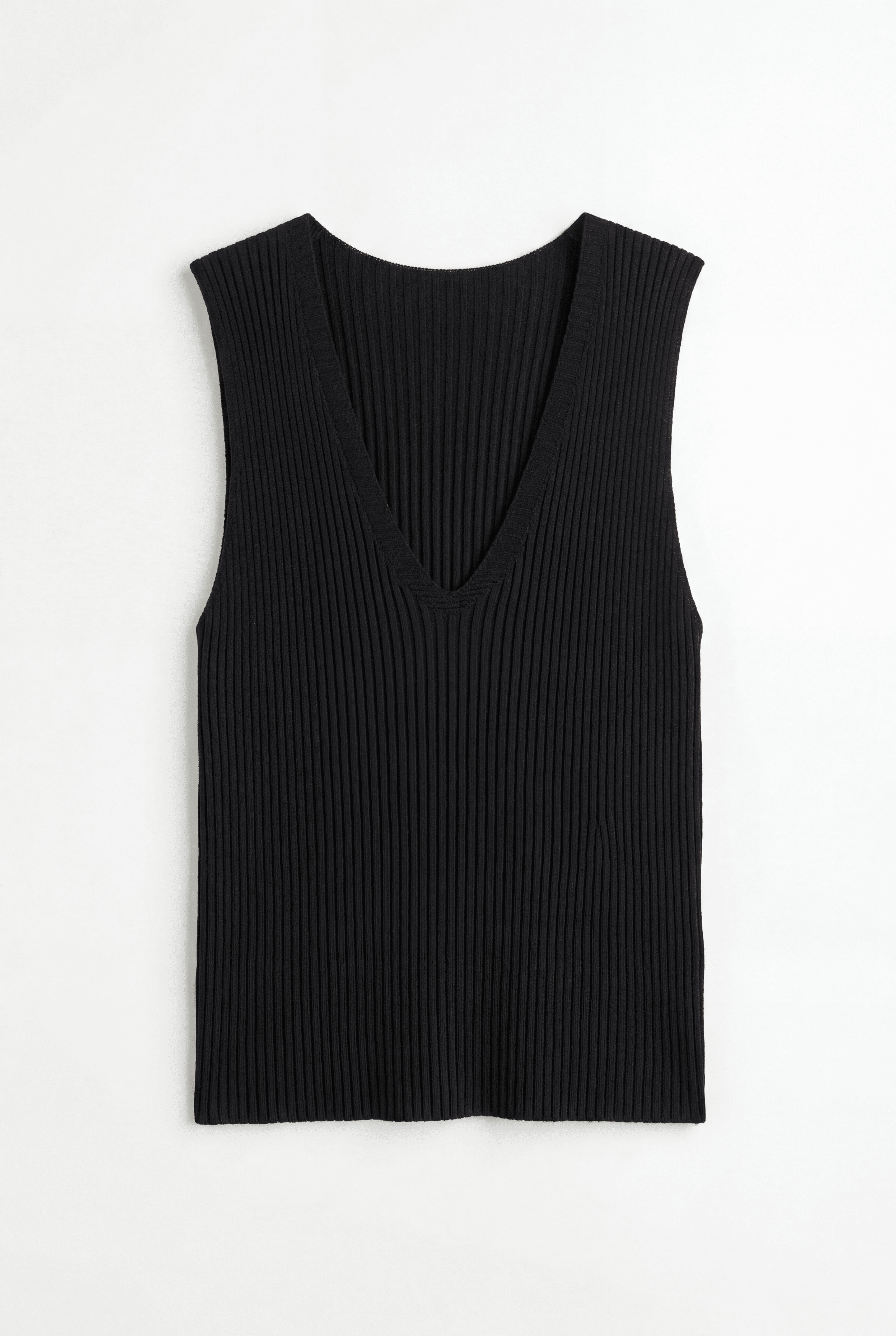 Dénudée - Top col V maille côtelée