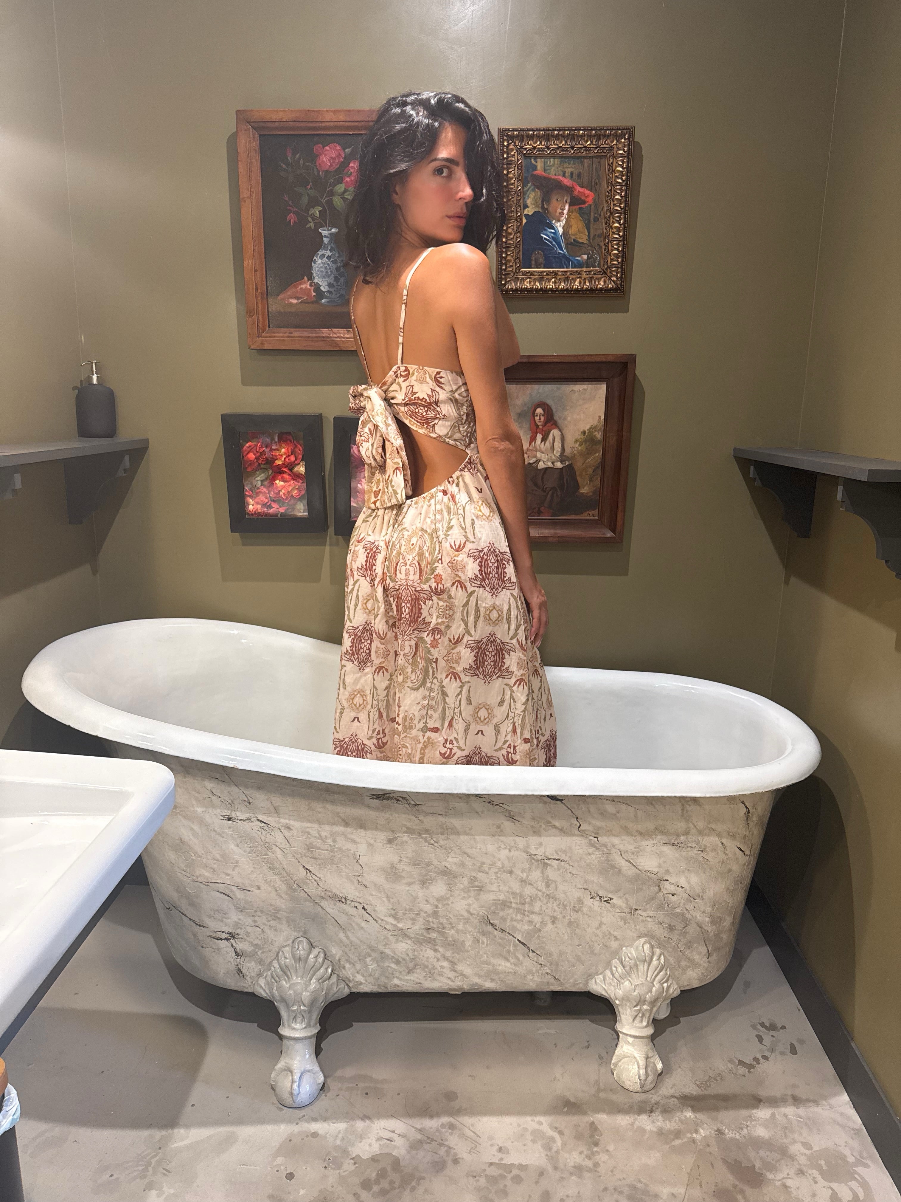 Robe dos nu Paloma taupe