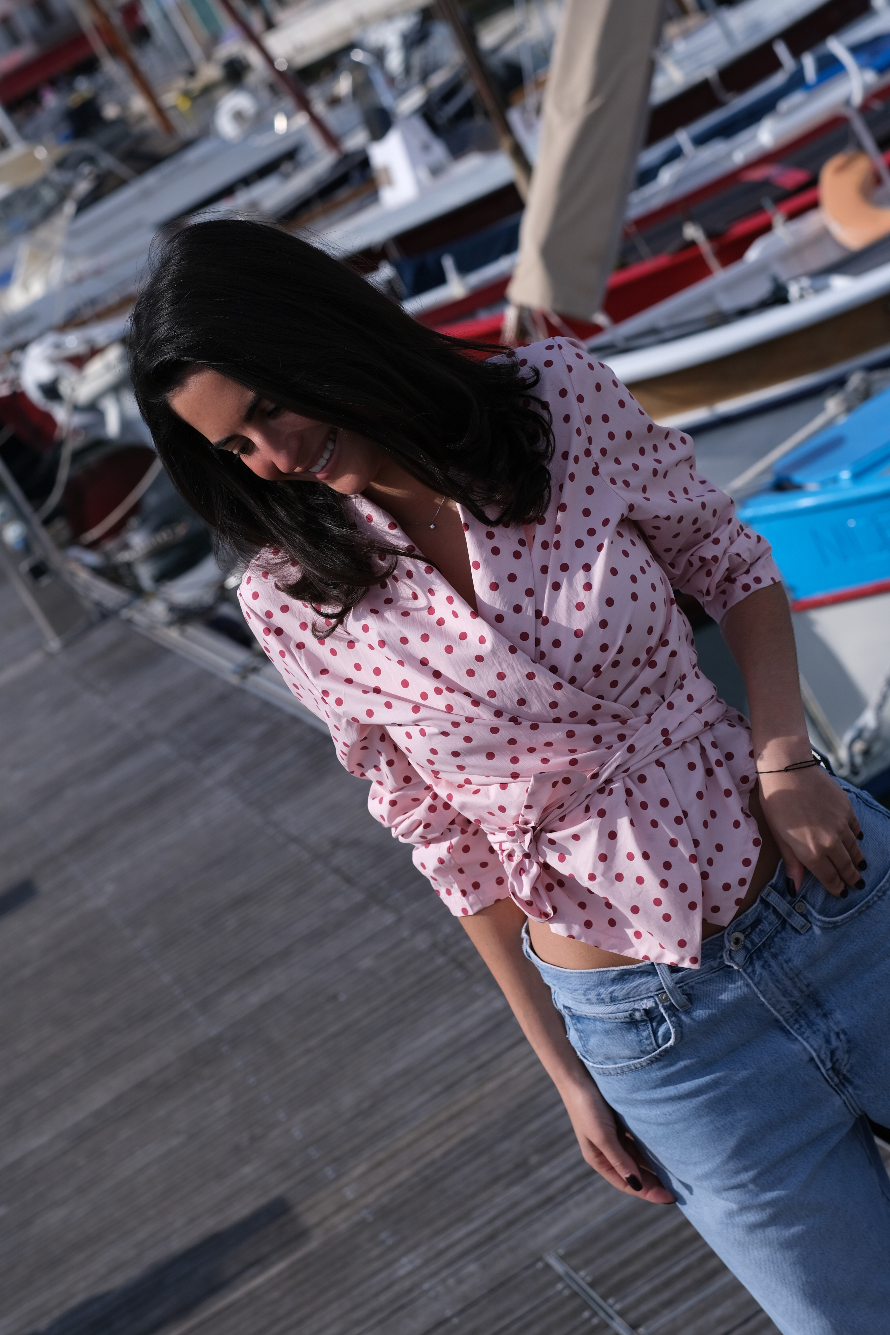 Polka Love - Chemise cache cœur coton