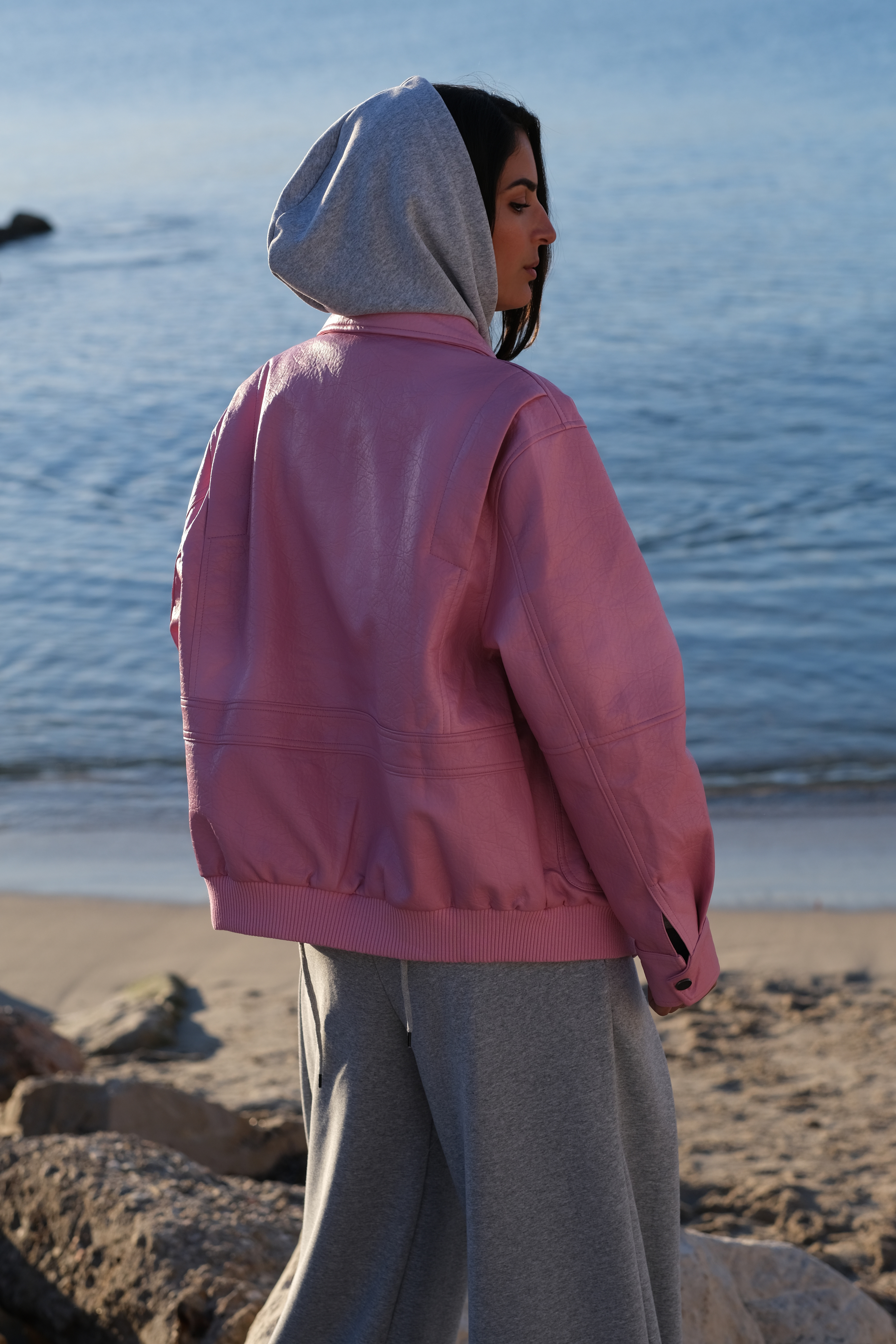 Bonbon - Veste en cuir vegan zippe avec poche
