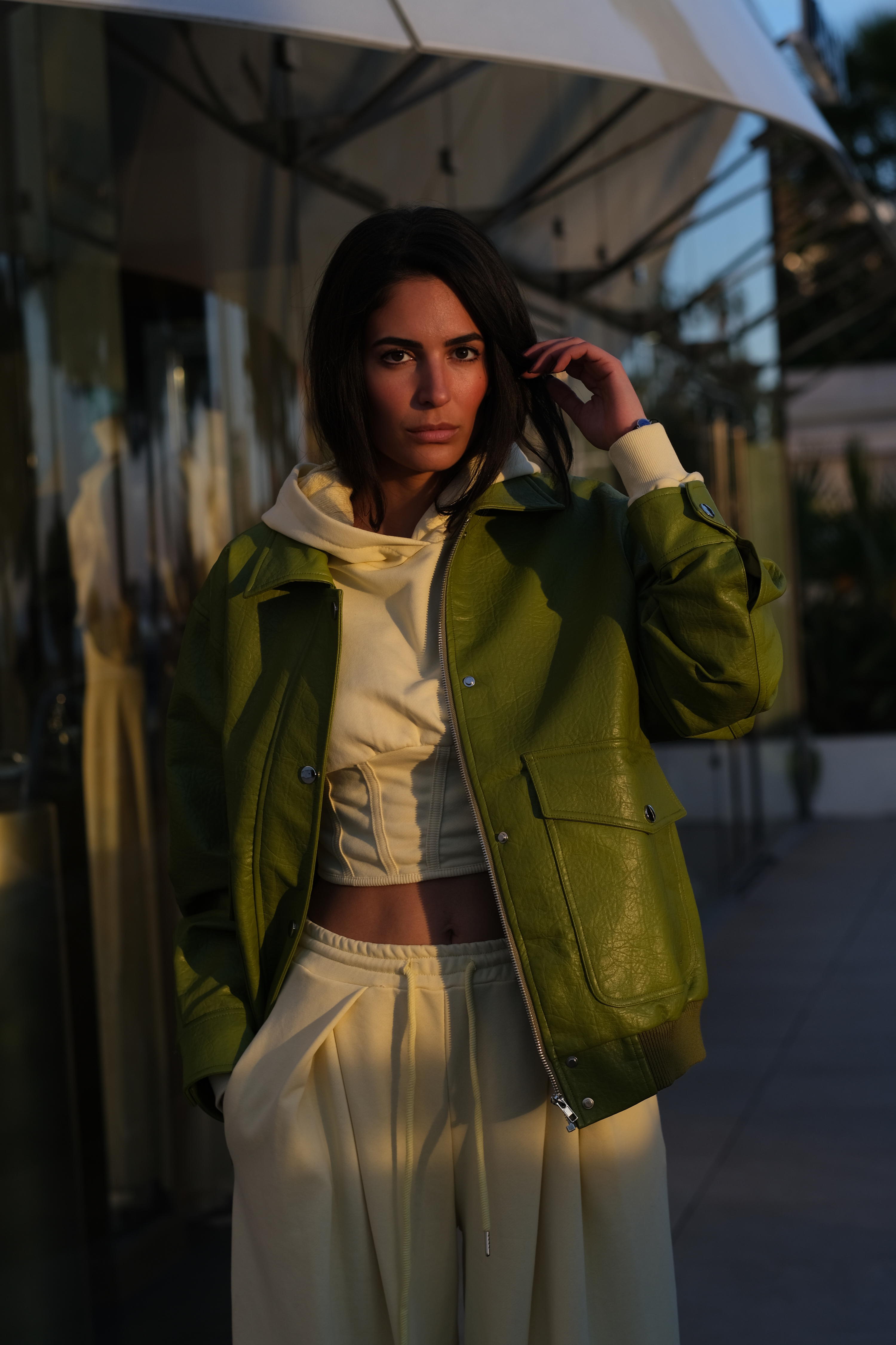 Bonbon - Veste en cuir vegan zippe avec poche