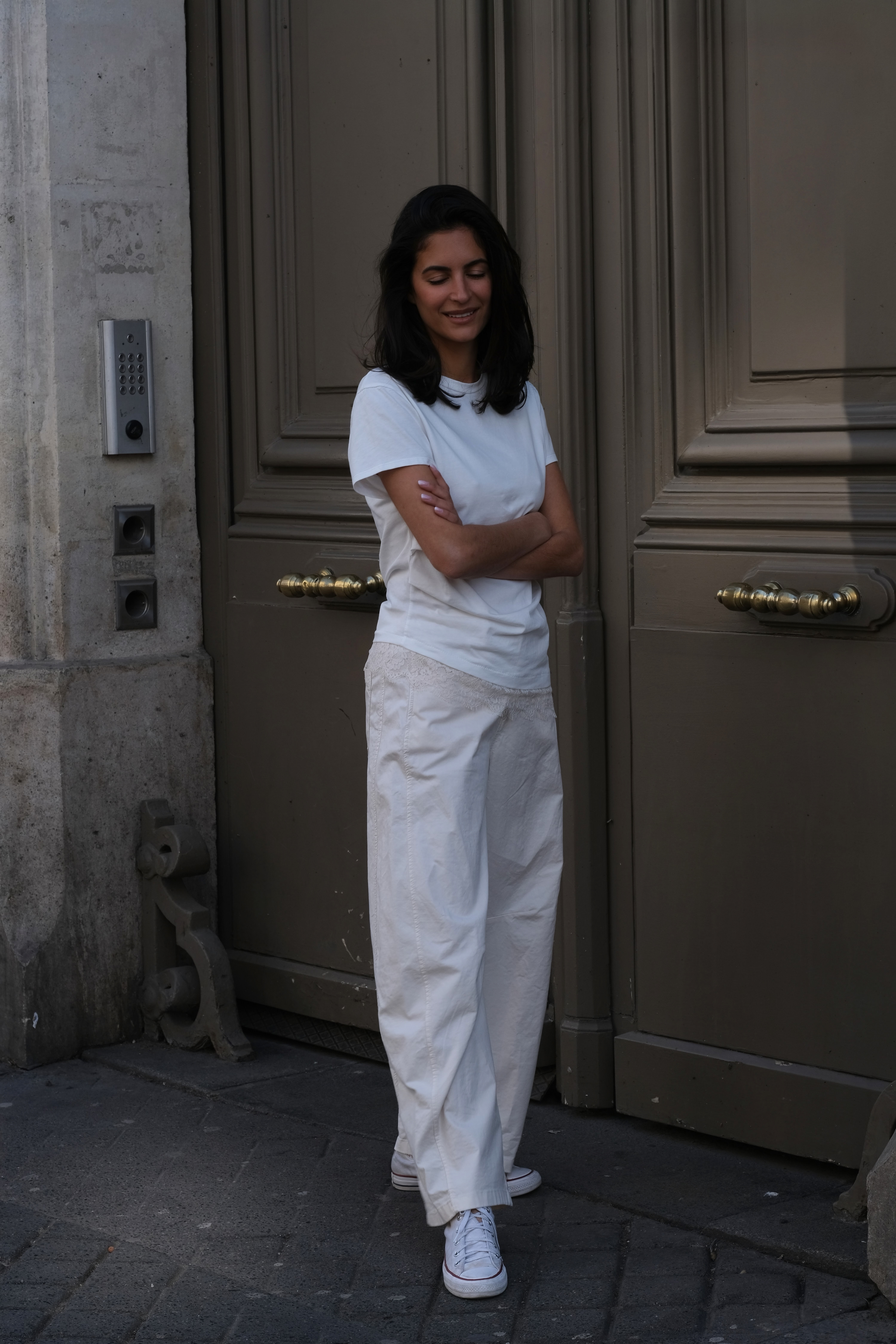 EASY - Pantalon en coton beige