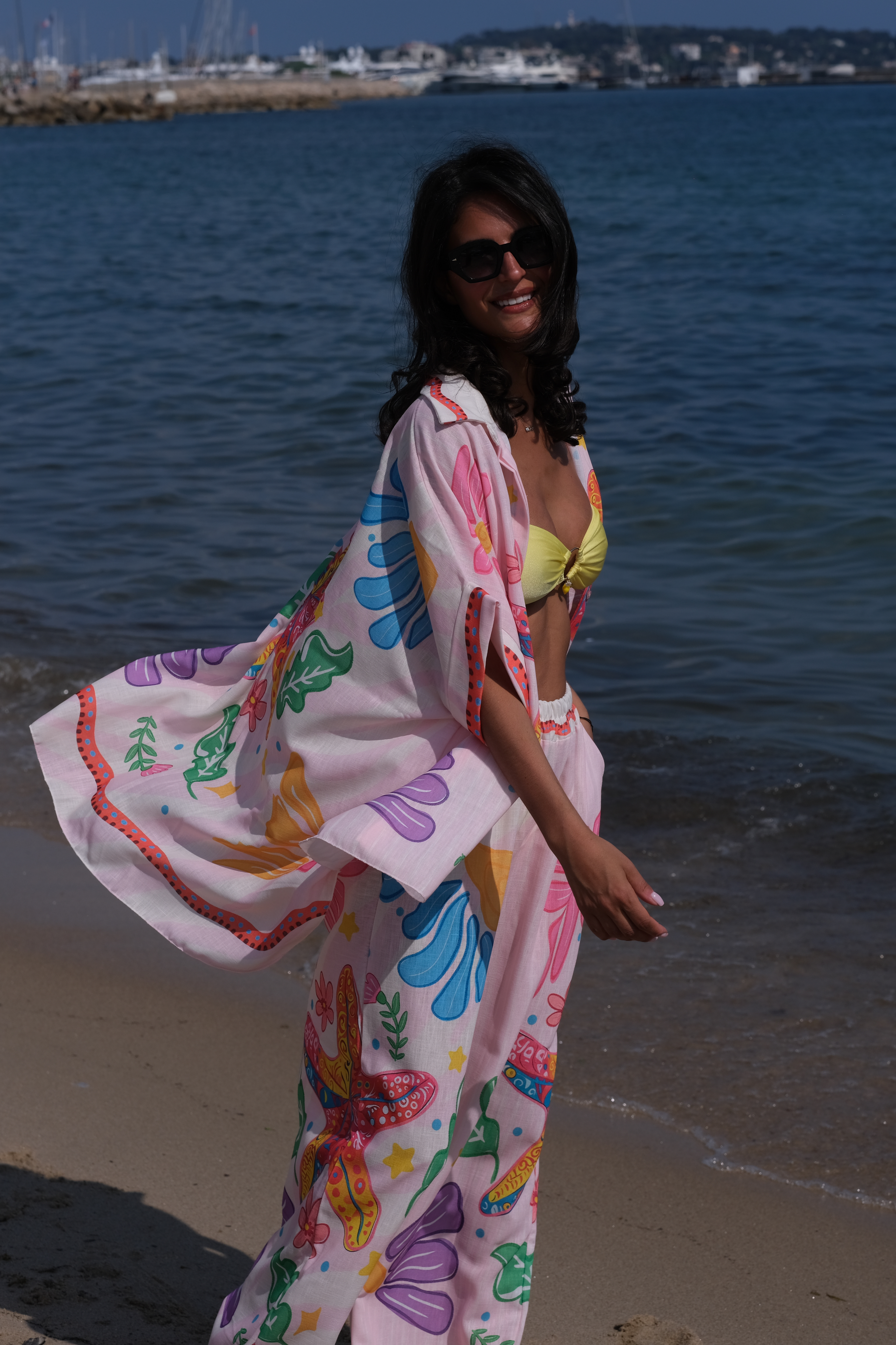 L'amour a la plage ROSE  - Ensemble pantalon / chemise