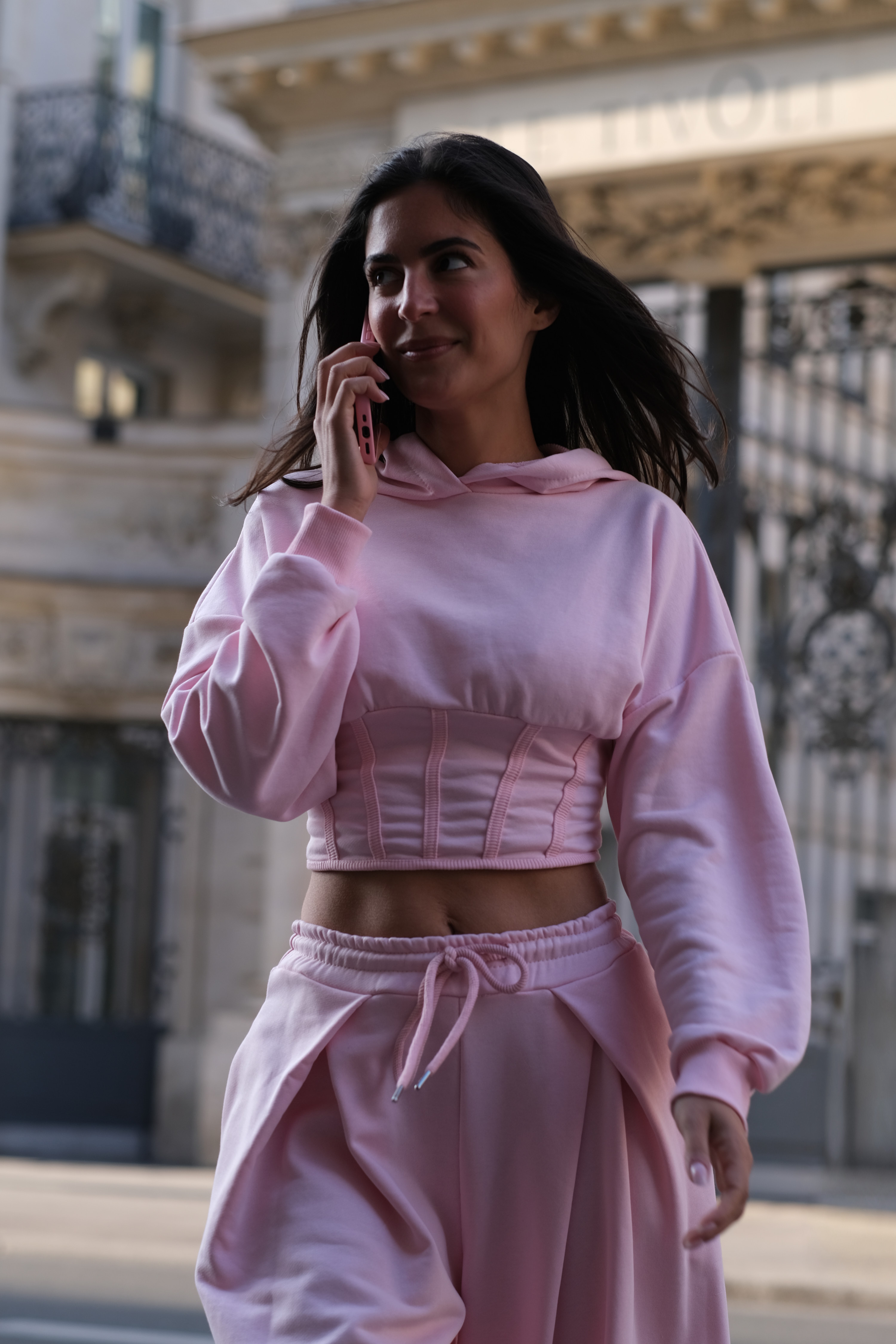 BRUNCH - SWEAT capuche ROSE