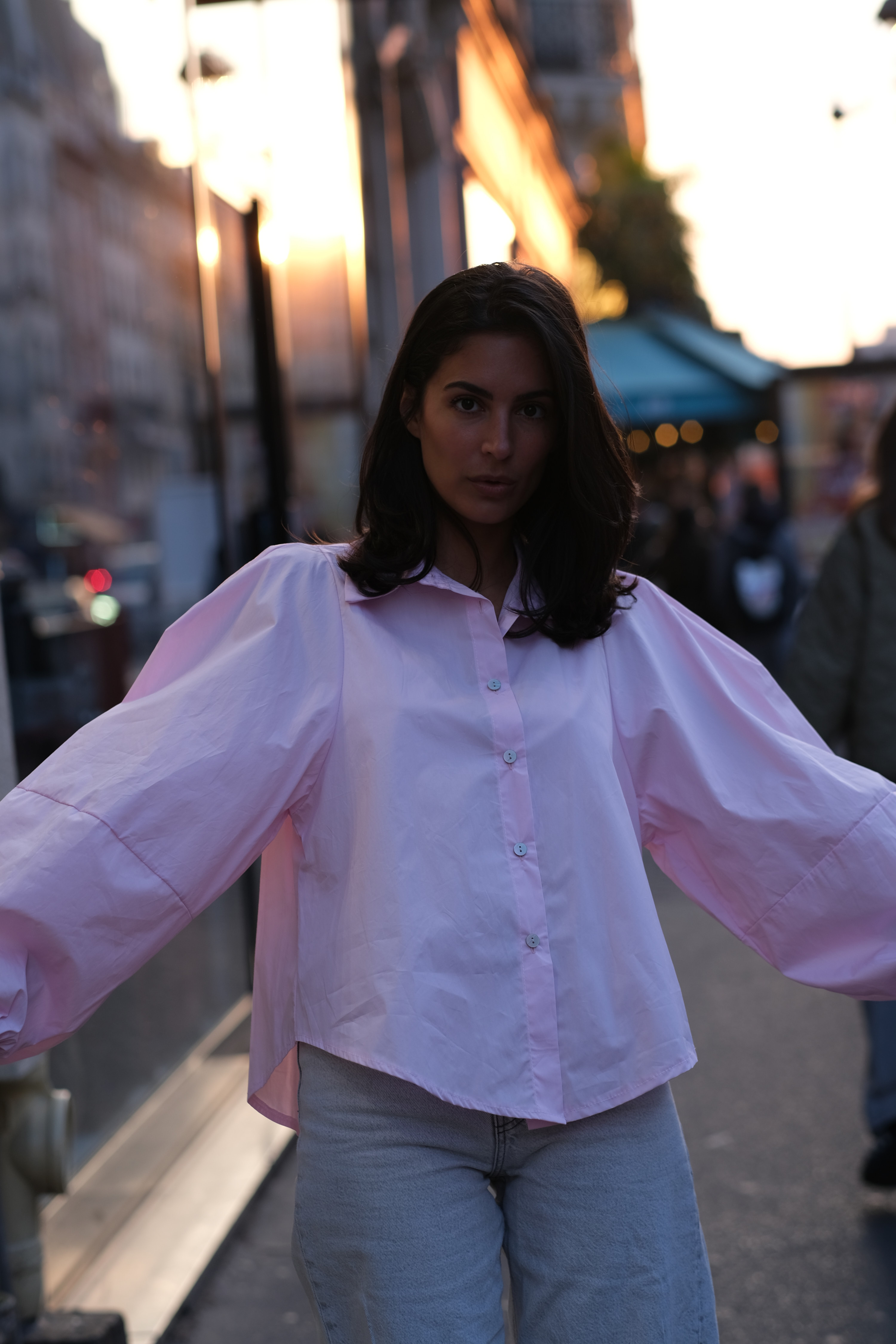 La Désinvolte - chemise rose manche ballon
