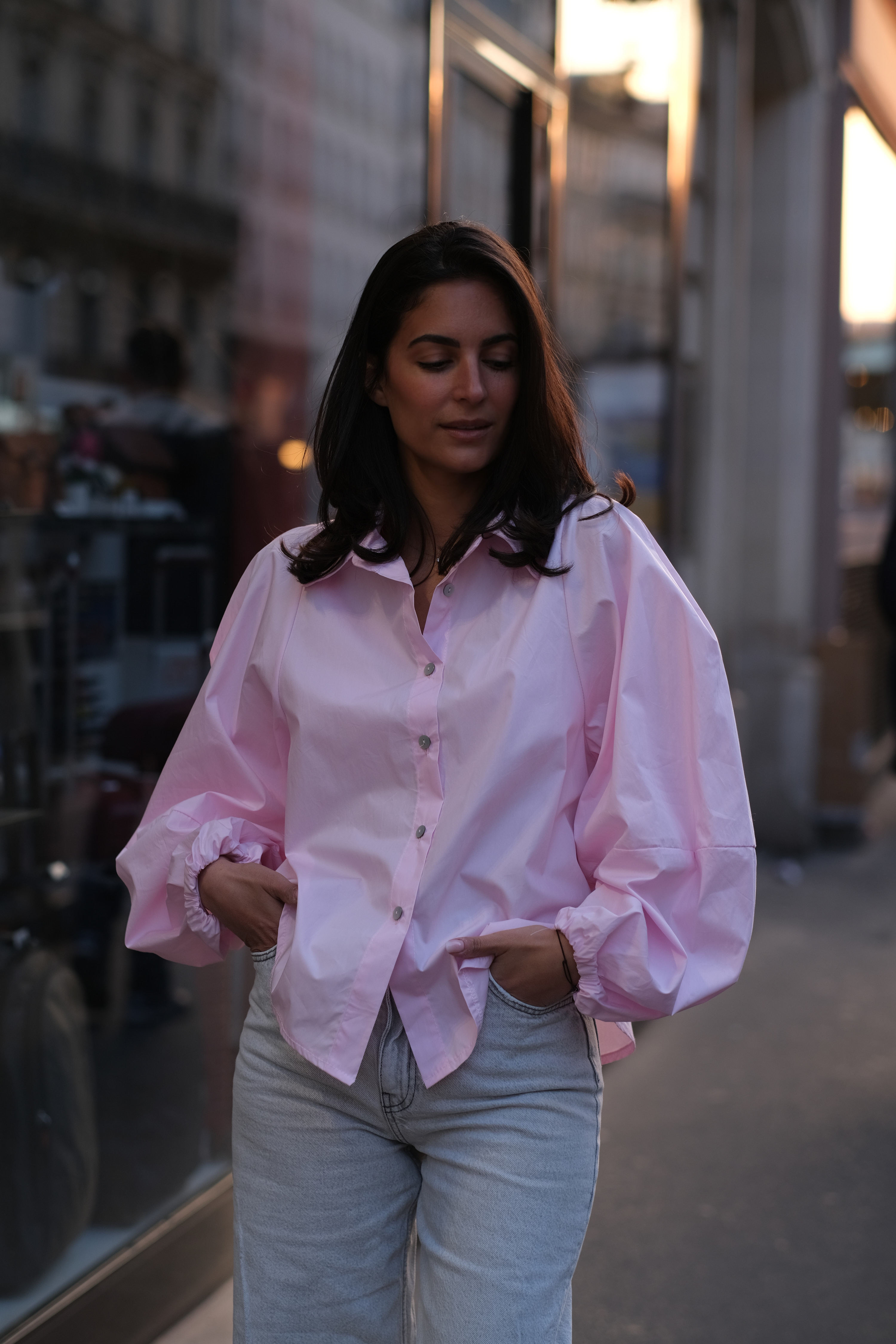 La Désinvolte - chemise rose manche ballon