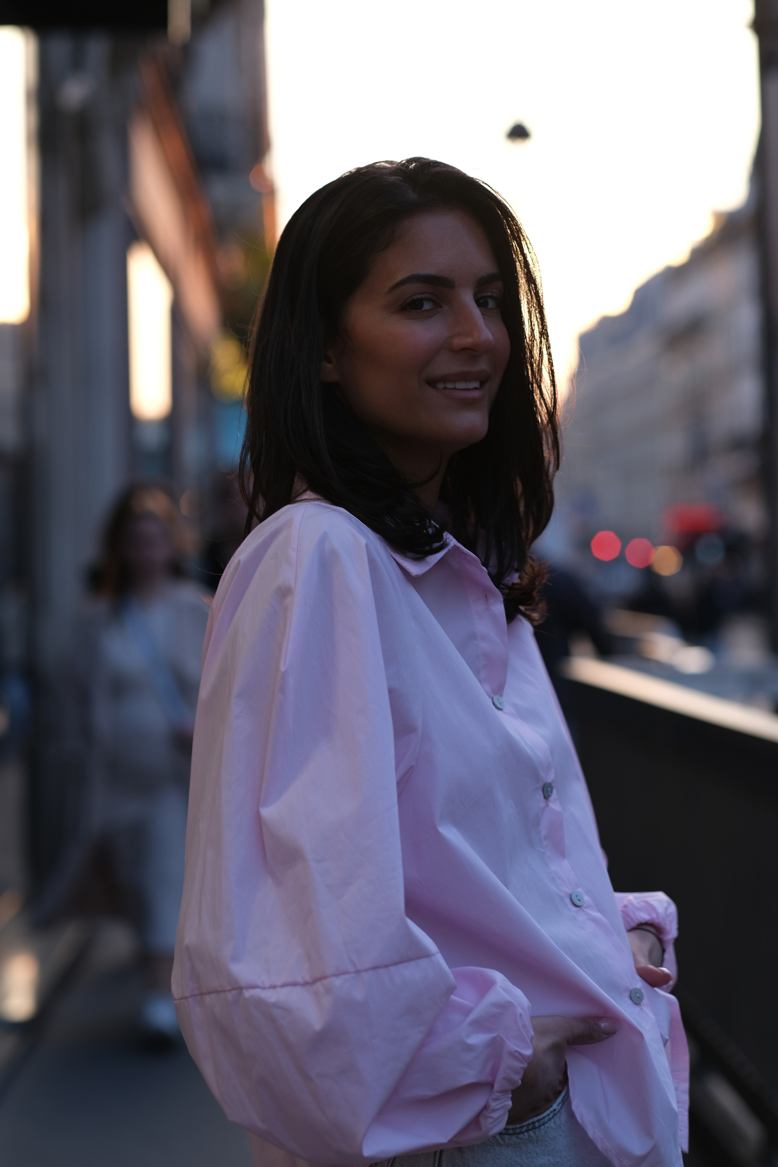 La Désinvolte - chemise rose manche ballon